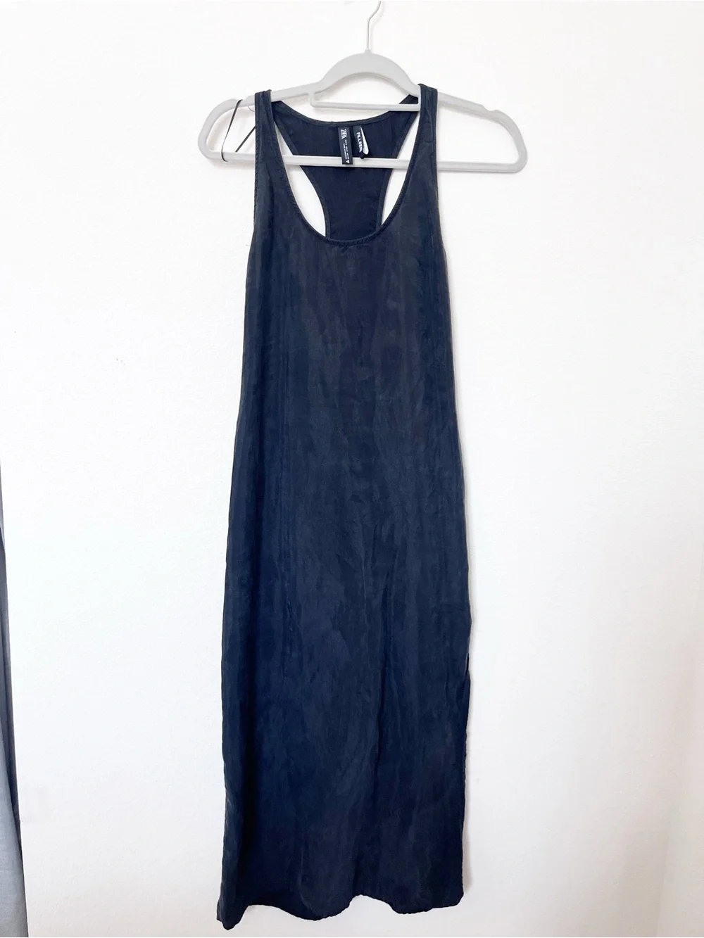Zara Fillsens Black Lyocell Racerback Maxi Dress Size M